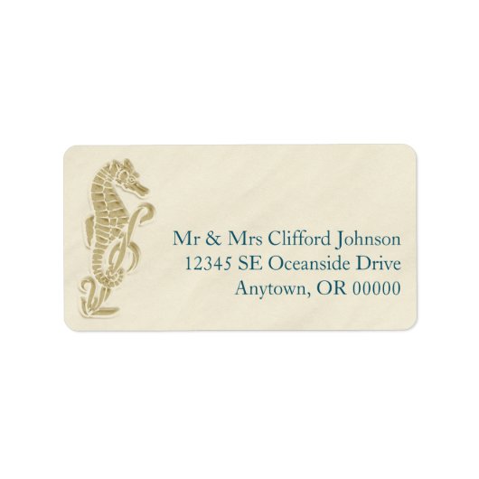 Seahorse RSVP Adresetiketten Etiket (Voorkant)