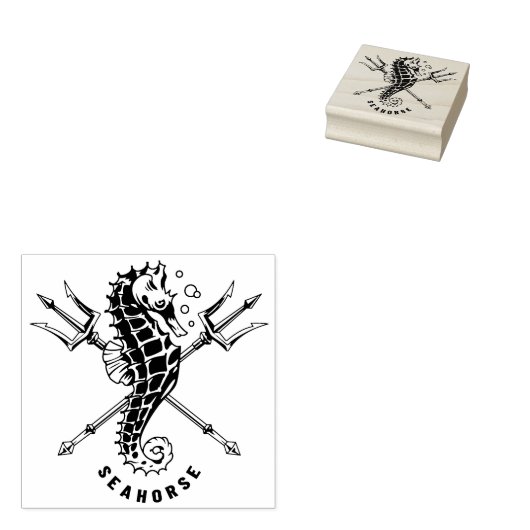 Seahorse Rubberstempel (Gestempeld)