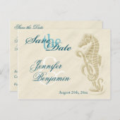 Seahorse Save the Date Briefkaarten (Voorkant / Achterkant)