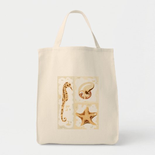 Seahorse Seashells Aquatic Life Canvas Canvas tas (Voorkant)