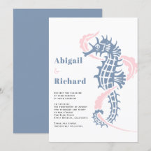 Seahorse, seaweed dusty blue, blush strand bruilof