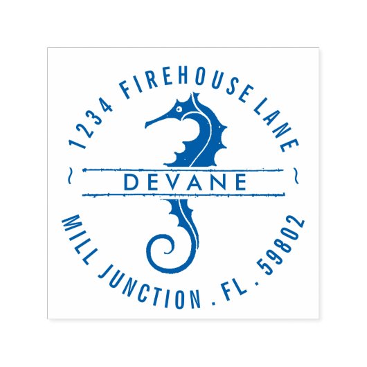 Seahorse Self-Inking Return Address Stamp Zelfinktende Stempel (Design)