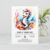 Seahorse Serenade Oceanic Verjaardag Kaart (Staand voorkant)