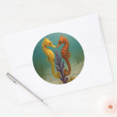 Seahorse Serenade Ronde Sticker (Envelop)
