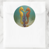 Seahorse Serenade Ronde Sticker (Tas)