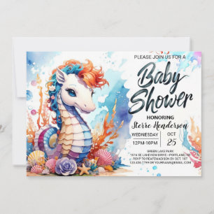 Seahorse Serenade Zee Baby shower Kaart