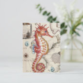 Seahorse Shabby Briefkaart (Staand voorkant)