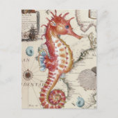 Seahorse Shabby Briefkaart (Voorkant)