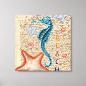 Seahorse Shabby Canvas Afdruk (Voorkant)