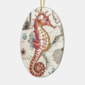 Seahorse Shabby Keramisch Ornament (Links)