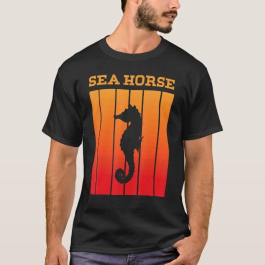 Seahorse Shadow Silhouette bij Sunset T-shirt (Voorkant)