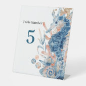 Seahorse shell under the sea baby boy shower  reclamebord met voetstuk (Voorkant)