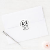 Seahorse Silhouet Monogram Familie Thuis Adres Ronde Sticker (Envelop)