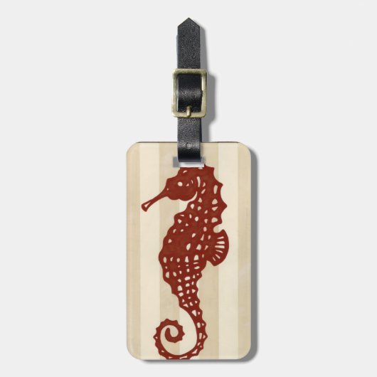 Seahorse Silhouette Bagagelabel (Voorkant verticaal)