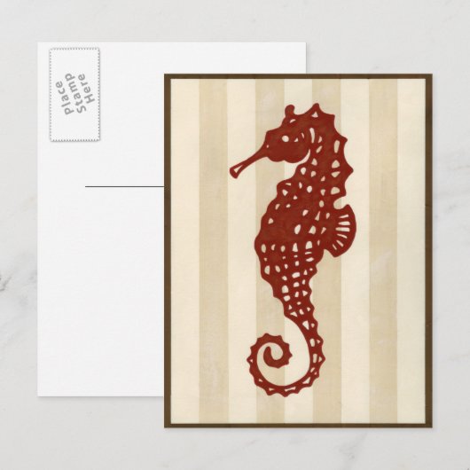 Seahorse Silhouette Briefkaart (Voorkant / Achterkant)