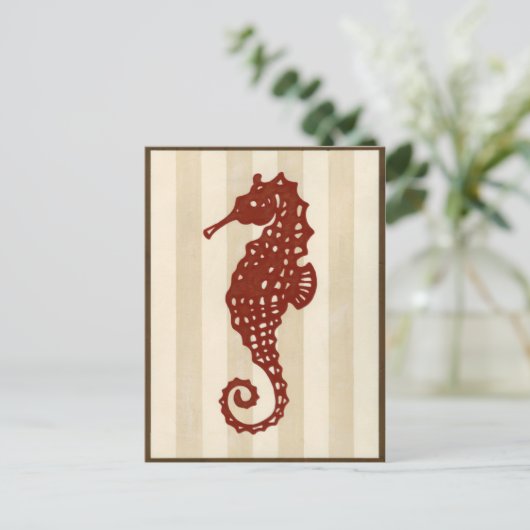 Seahorse Silhouette Briefkaart (Staand voorkant)