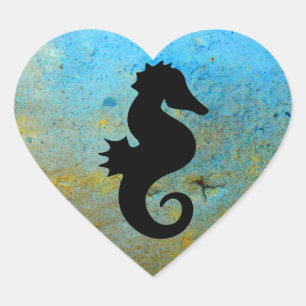 Seahorse Silhouette Hart Sticker