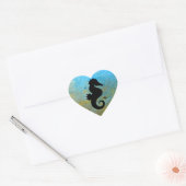 Seahorse Silhouette Hart Sticker (Envelop)