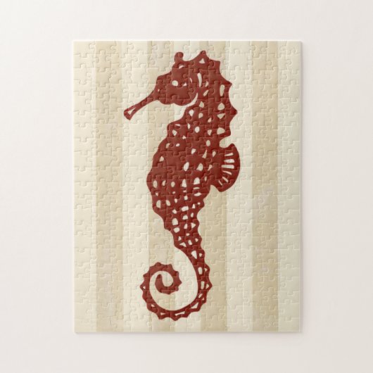 Seahorse Silhouette Legpuzzel (Verticaal)