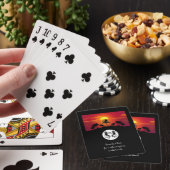 Seahorse Silhouette Monogram Foto Pokerkaarten (Insitu)