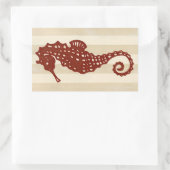 Seahorse Silhouette Rechthoekige Sticker (Tas)