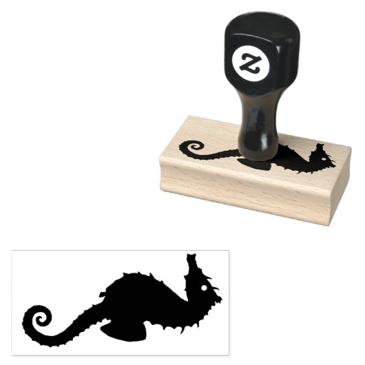 Seahorse silhouette rubberstempel (Gestempeld)