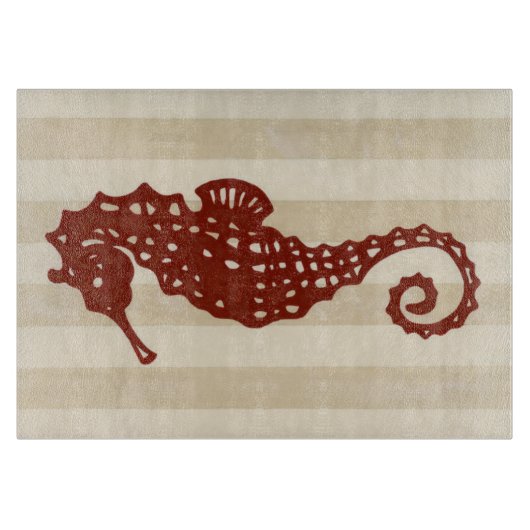 Seahorse Silhouette Snijplank (Voorkant)