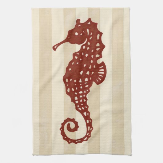 Seahorse Silhouette Theedoek (Verticaal)
