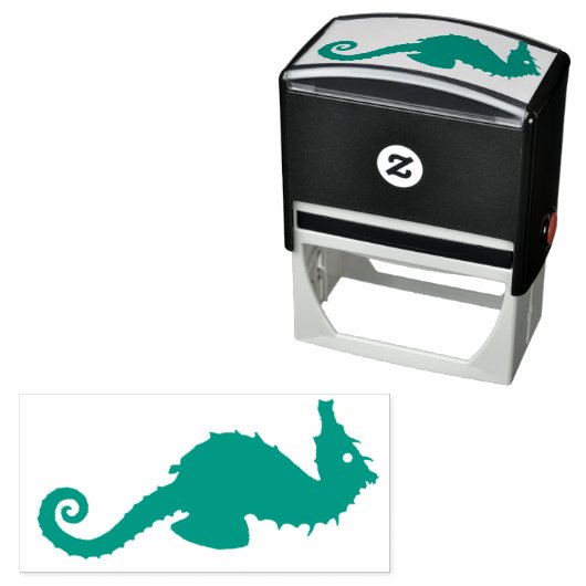 Seahorse silhouette  zelfinktende stempel (In situ)