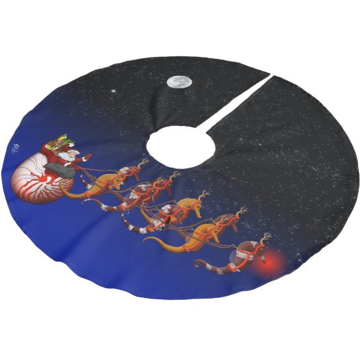 Seahorse Sleigh Kerstboom Rok (Gekanteld)