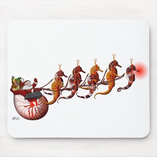 Seahorse Sleigh Mousepad Muismat (Voorkant)