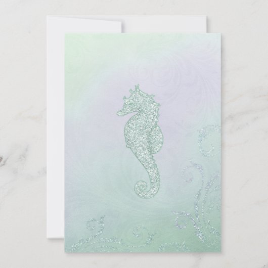 Seahorse Sparkle - repetitiediner Save The Date (Achterkant)