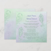 Seahorse Sparkle Wedding Invitation Kaart (Voorkant / Achterkant)