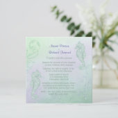 Seahorse Sparkle Wedding Invitation Kaart (Staand voorkant)