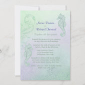 Seahorse Sparkle Wedding Invitation Kaart (Voorkant)