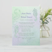 Seahorse Sparkle Wedding Invitation Kaart (Staand voorkant)