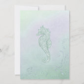 Seahorse Sparkle Wedding Invitation Kaart (Achterkant)