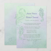 Seahorse Sparkle Wedding Invitation Kaart (Voorkant / Achterkant)