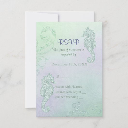 Seahorse Sparkle Wedding - RSVP Kaartje (Voorkant)