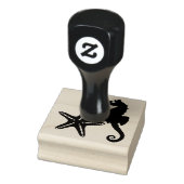 Seahorse & Star Fish Silhouette Rubberstempel (Stempel)