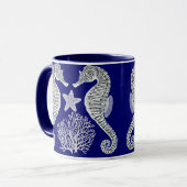 Seahorse Starfish Coral Reef Life Mok (Voorkant links)