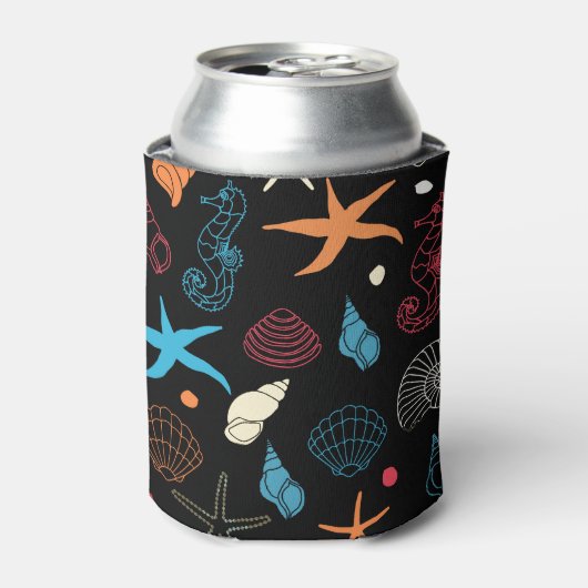 Seahorse Starfish Seashells Ocean Life Blikjeskoeler (Blikje Voorkant)