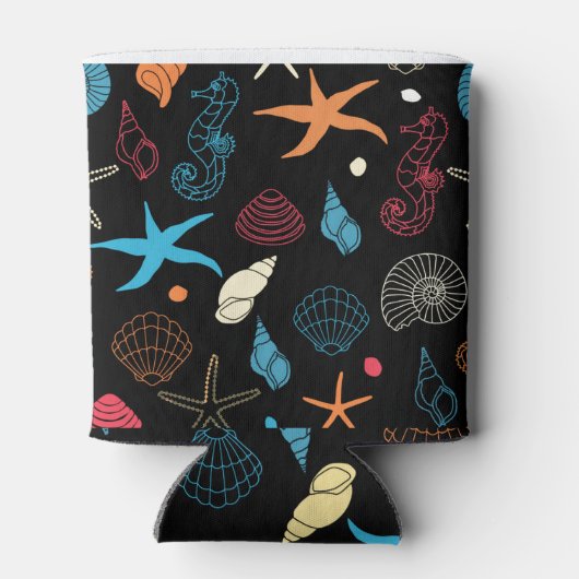 Seahorse Starfish Seashells Ocean Life Blikjeskoeler (Achterkant)