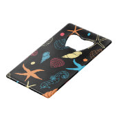 Seahorse Starfish Seashells Ocean Life Creditkaart Flessenopener (Voorkant Gekanteld)