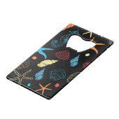 Seahorse Starfish Seashells Ocean Life Creditkaart Flessenopener (Achterkant Gekanteld)