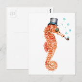 Seahorse Steampunk Briefkaart (Voorkant / Achterkant)