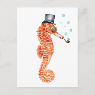 Seahorse Steampunk Briefkaart