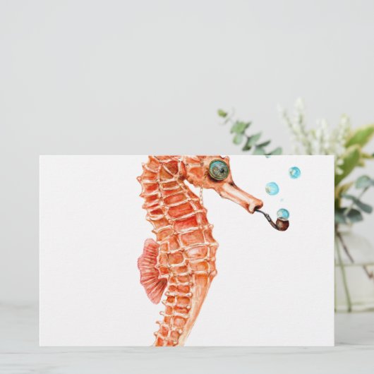 Seahorse Steampunk Briefpapier (Staand voorkant)