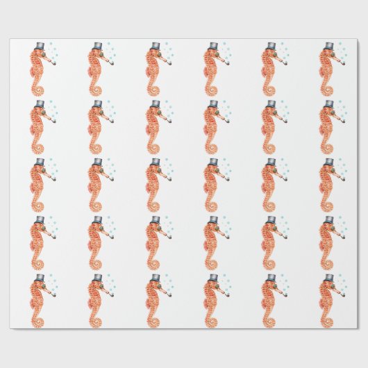 Seahorse Steampunk Cadeaupapier (Vlak)