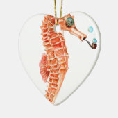 Seahorse Steampunk Keramisch Ornament (Links)